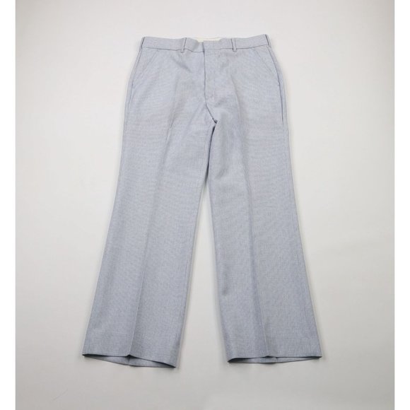 Vintage 70s Streetwear Mens 36x30 Houndstooth Knit Flared Bell Bottoms Pants USA